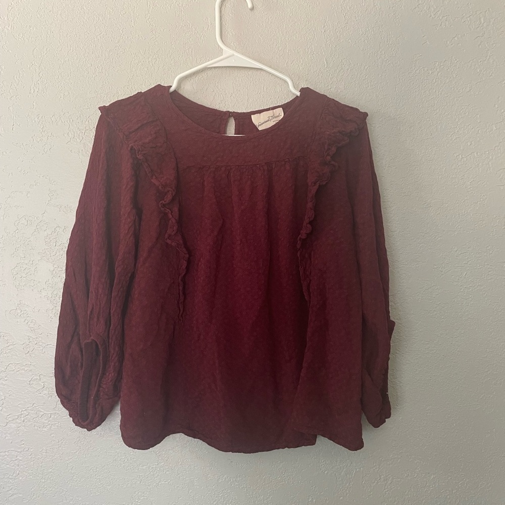 Universal thread maroon peasant top - image 1